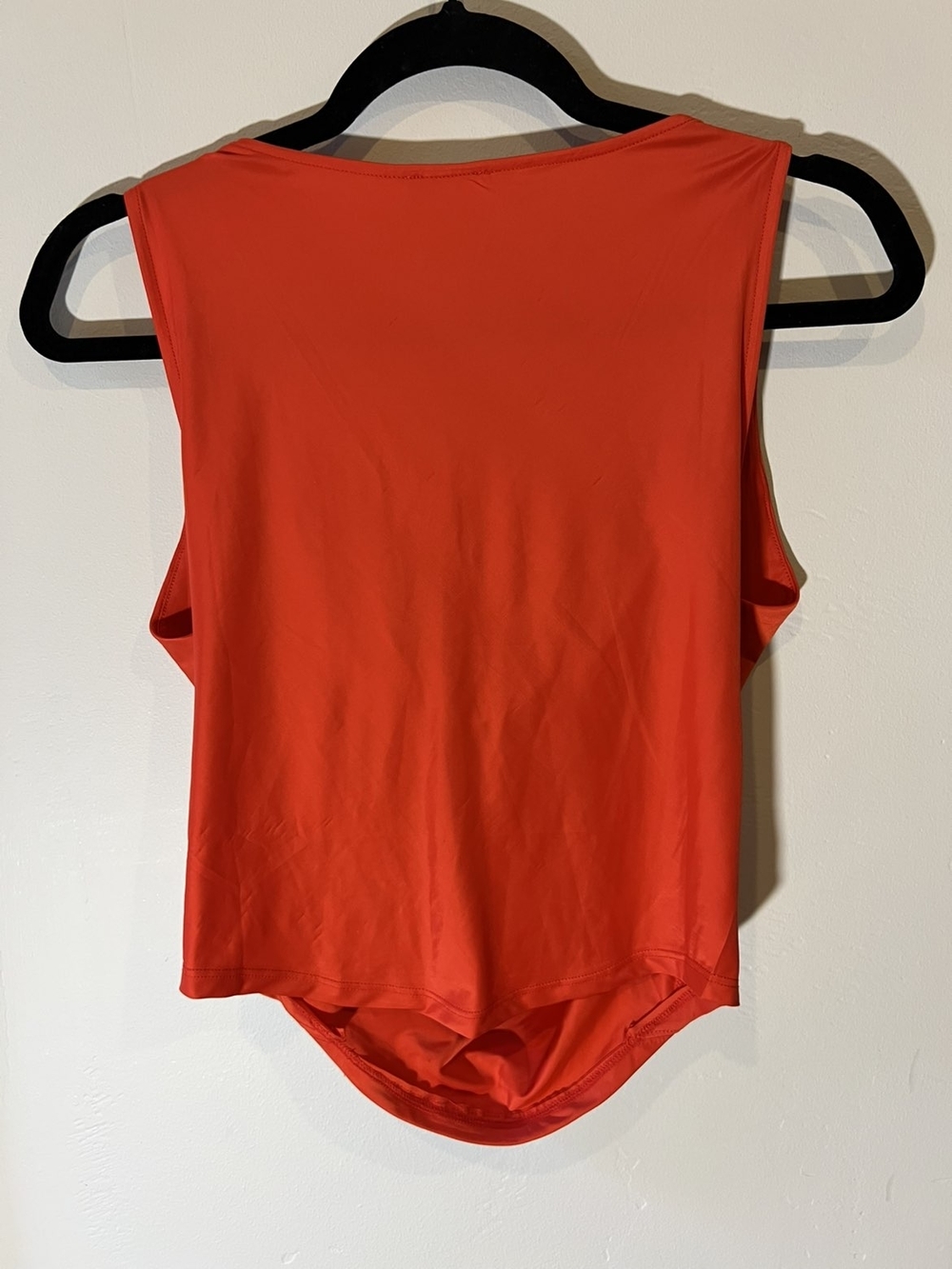 Red Draped Cowl Neck Women's Top - Picture 2 of 2